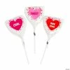 Promo ✔️ Confetti Heart-Shaped Conversation Heart Lollipops - 12 Pc. 🤩