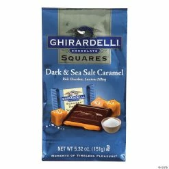 Promo 👏 Ghirardelli Chocolate Squares Dark & Sea Salt Caramel 5.32 oz. Bag, 3 Pack ✔️