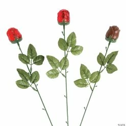 Buy 👏 Red Foil-Wrapped Chocolate 🍬 Candy Roses - 12 Pc. 🔔