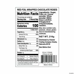 Buy 👏 Red Foil-Wrapped Chocolate 🍬 Candy Roses - 12 Pc. 🔔 -Easter Candy & Chocolate Store red foil wrapped chocolate candy roses 12 pc k1480b a05